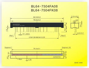 64段75mm 黄绿色LED光柱显示器件